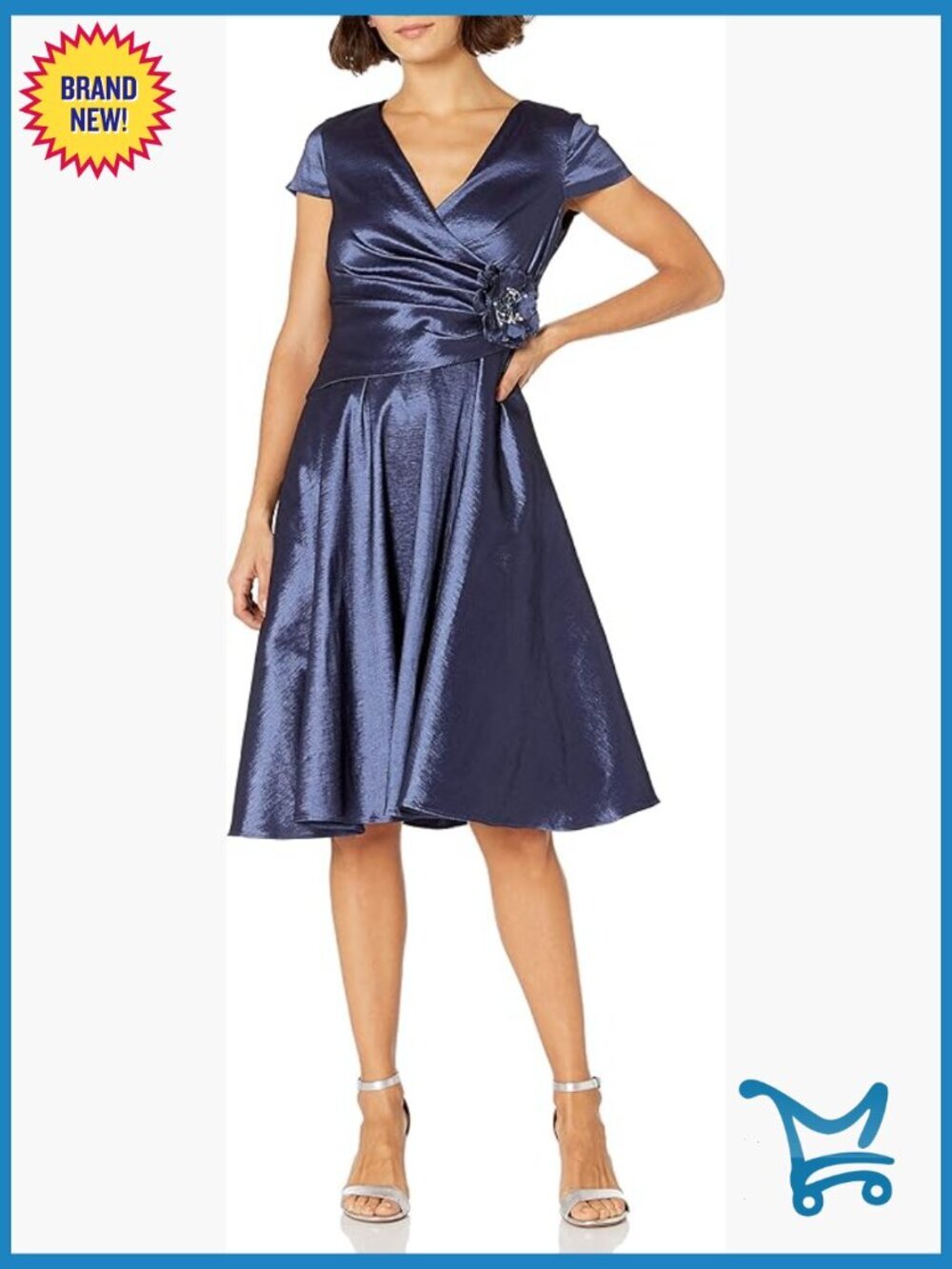 Peplum Cap Sleeve Dress V-Neck Zipper Dry Clean